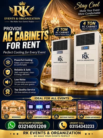 RK events & Organization provide AC cabinet for Rent