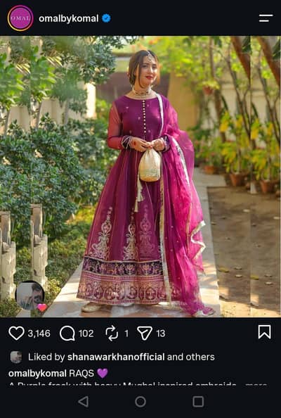 Original OmalbyKomal Frock and dupatta, Only one time used