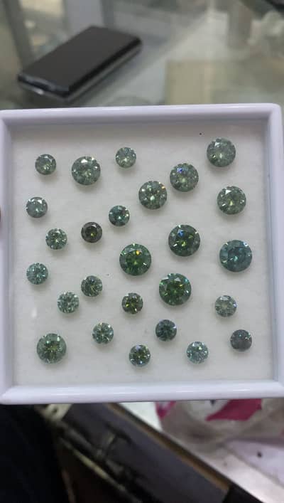  Green Moissanite Gemstone | Round Brilliant Cut | Premium Quality