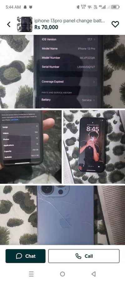 iphone 13pro back break panel change gx  256gb