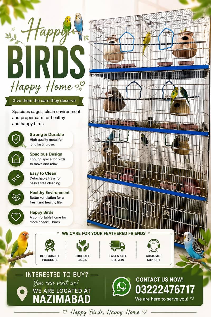 Complete Bird Cage Setup Available  0