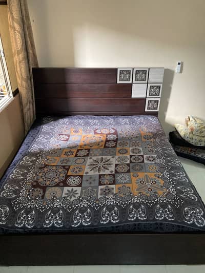 Bed and 3dor Almari and one wardrobe