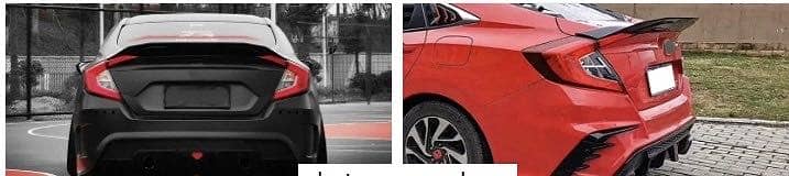 Honda civic x duck spoiler, black color