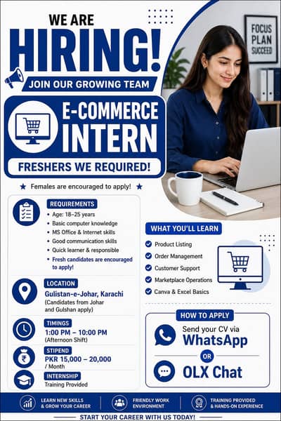 E-commerce Intern - Female staff nearby to Johar