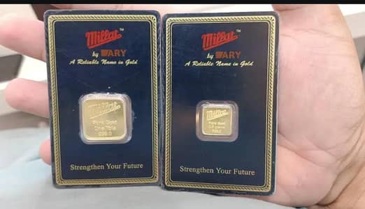 Ary Millat 1 Tola and 1 gram Gold Bars with packing