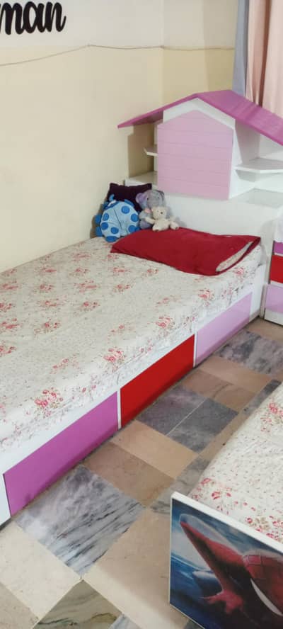 girls pink bed with mattress for sale very good condition