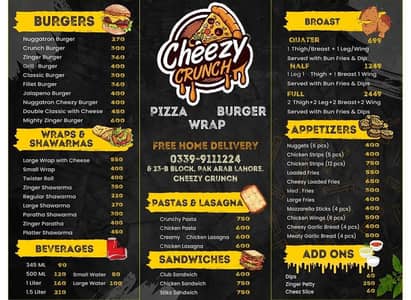 Cheezy Crunch resturant for sell