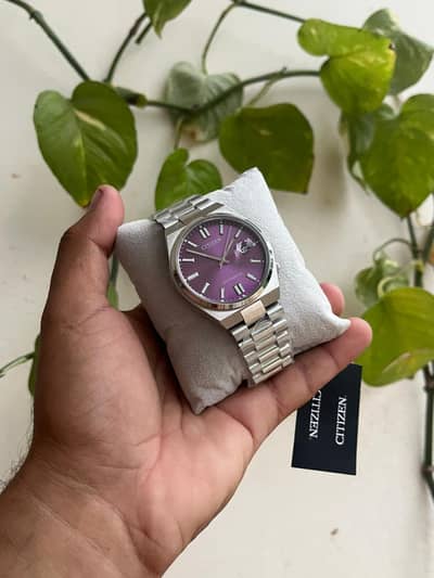 Citizen TSUYOSA purple sunburst dial