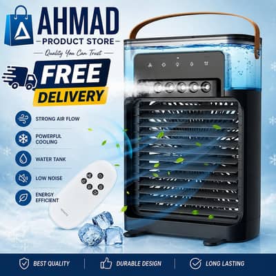 Mini Air Cooler With Remote Control Black ABS
