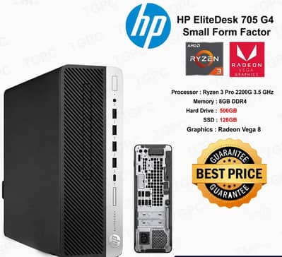 HP EliteDesk 705 G4 Ryzen 3 Pro | 8GB RAM | 128GB SSD + 500GB HDD