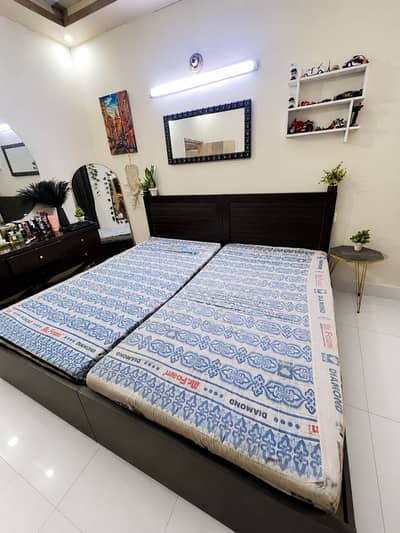 Solid Wooden Double Bed – Good Condition