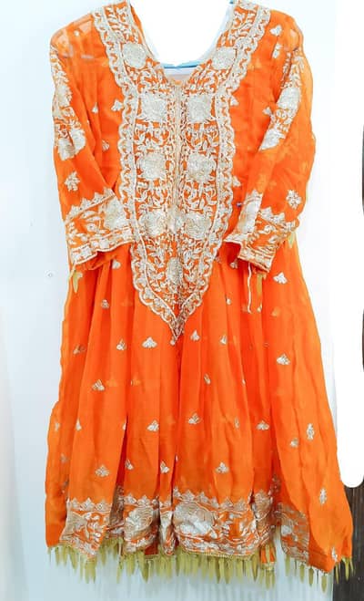 orange flare dress with trouser