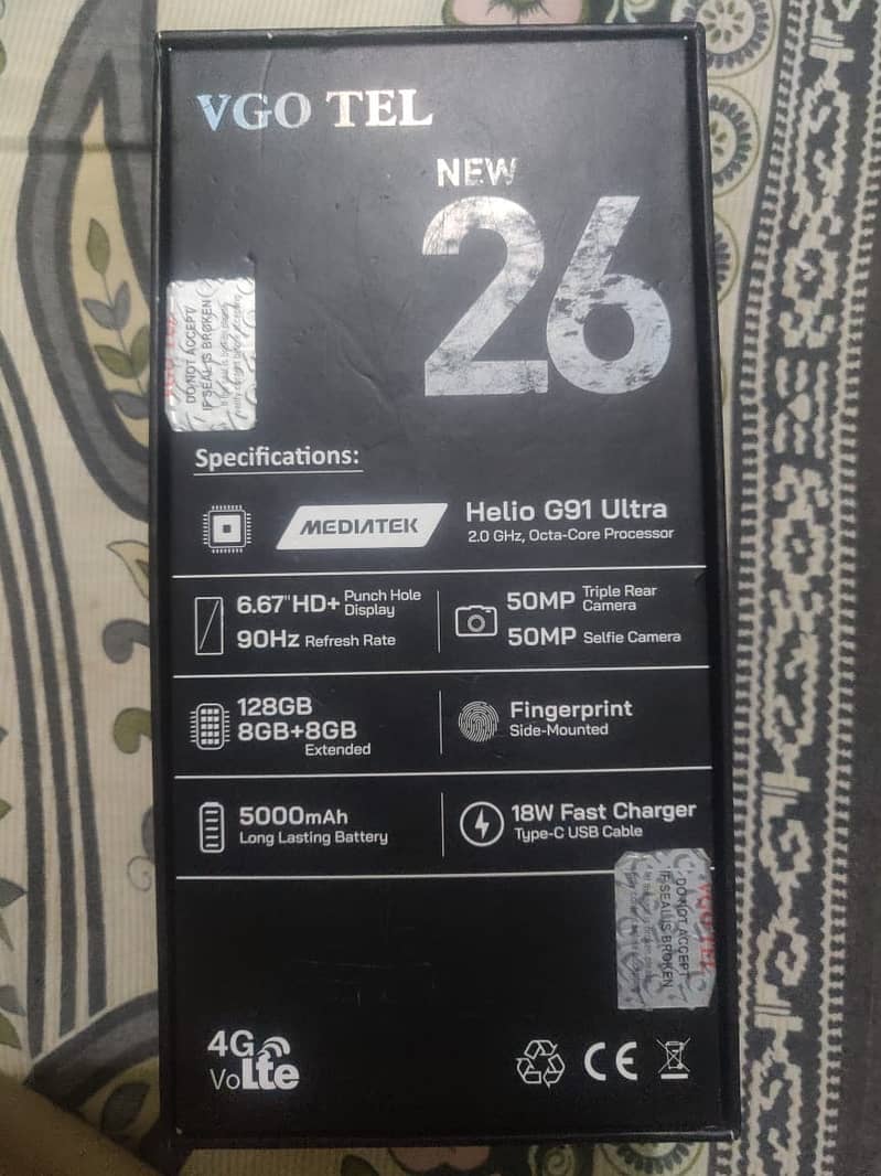 Vgo Tel New 26 (Without Board )Orignal Panel , Body , Battery , Camra ...