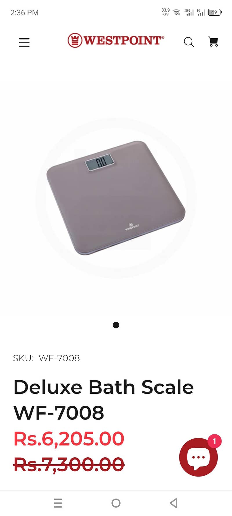 WESTPOINT bath scale 0