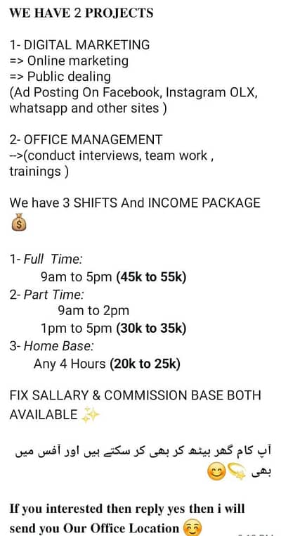 Male and female office work and online work