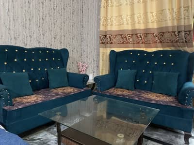 Luxury Wingback style Sofa Set - Teal Velvet