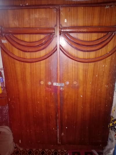 2-Part Wooden Almirah for Sale – Good Condition