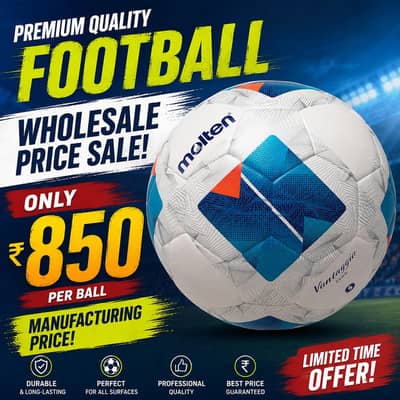 Premium Quality Football | Size 5 | Durable Match | Wholesale Price
