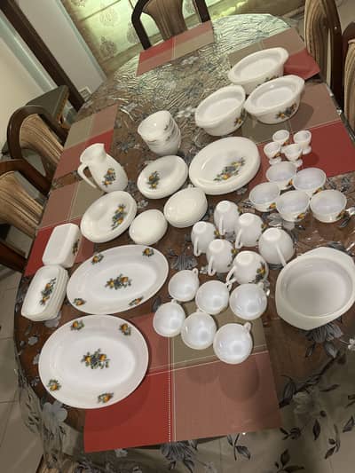 An antique  dinner set