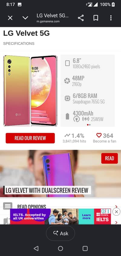 LG Velvet 5g. . 10/10