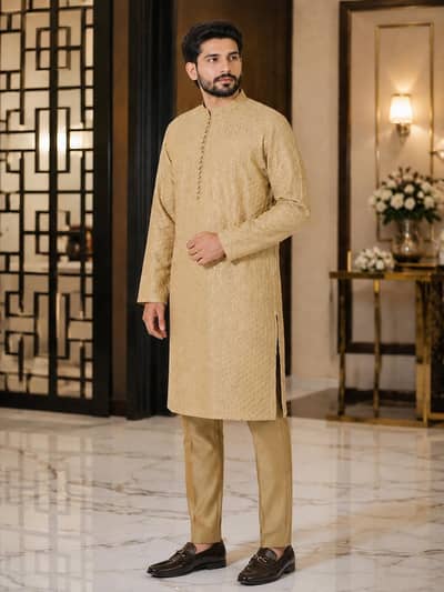 Men's Premium Mehndi Wedding  Kurta