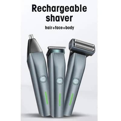 Rechargeable men's shaver and hair clipper.