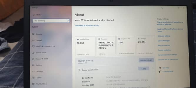 Dell Core I7 7th generation