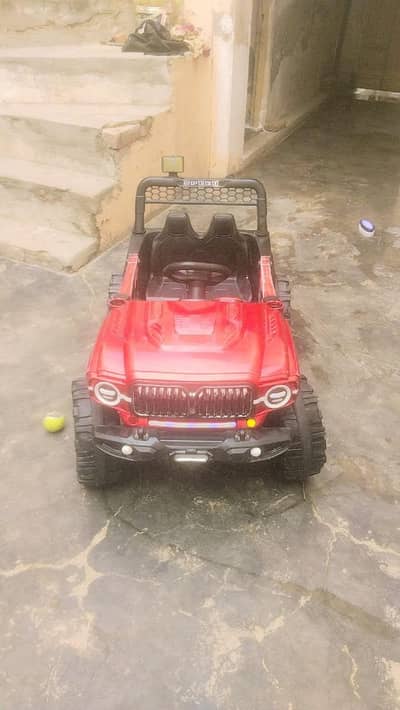 kids Electric ride on double battery jeep for sale red color excellent