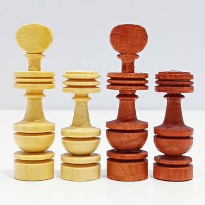1960s Handcrafted French Régence Style Wooden Chess Set with Board