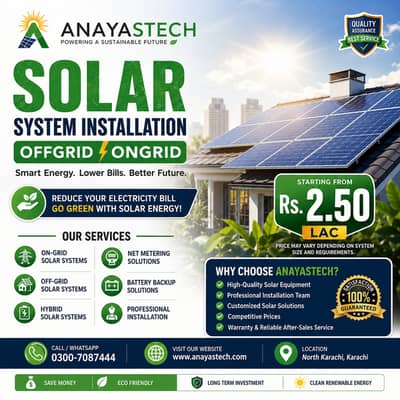 Solar System Installation | On-Grid & Off-Grid | Net Metering | Karach