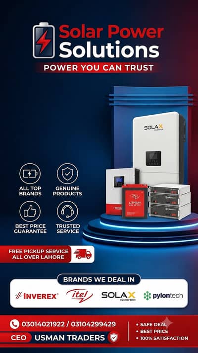 All Brands Lithium Batteries Available | Solax, Inverex, Itel, Pylont
