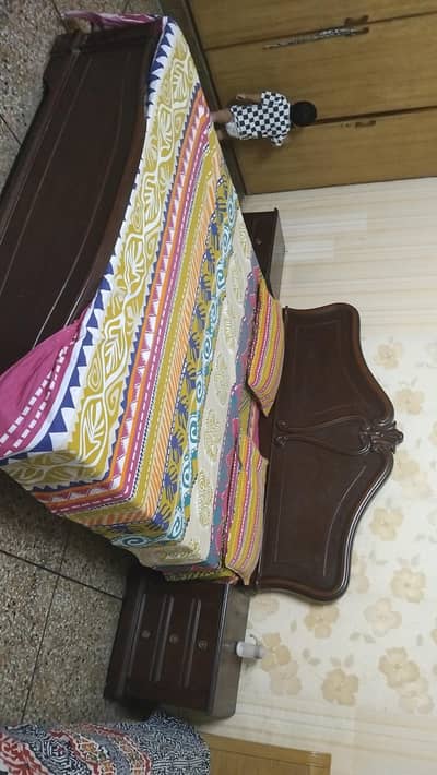 double bed with side racks