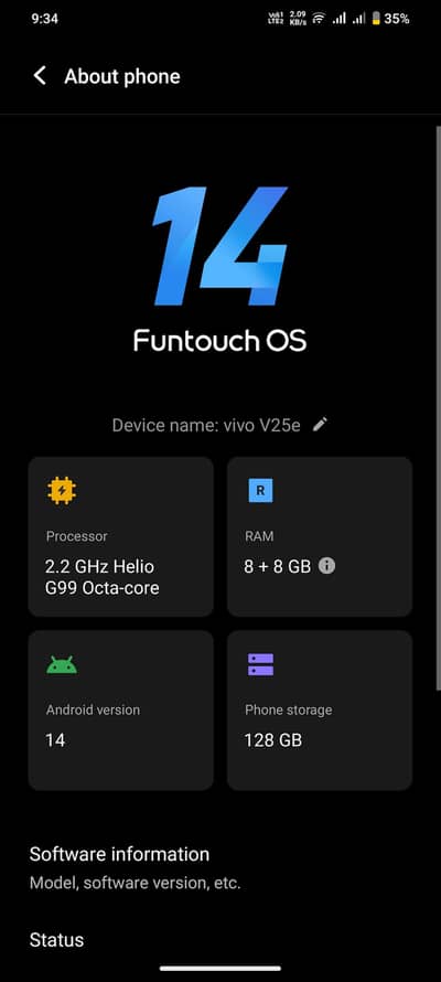 vivo v25 e 8 8/128
