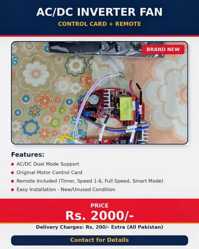 AC/DC Inverter Fan Control Card with Remote – Brand New