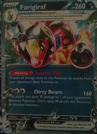 Gengar , Forretress , and Farigiraf Pokemon card just like brand new