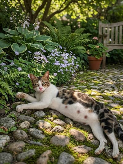 2 cats for  adoption m/fbut cat is going to give birthday babies