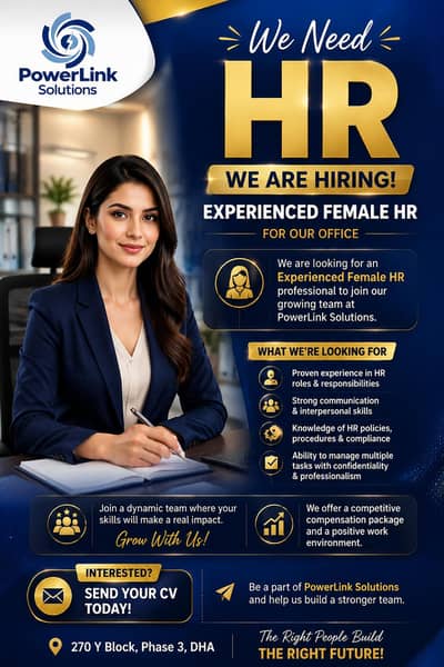 Hiring Experienced Female HR \0329-7530292