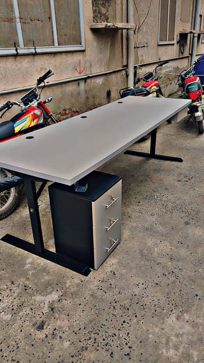 8FT Premium Executive Office Table | Heavy Duty Metal Frame | Custom