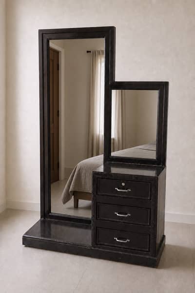 Wooden Dressing Table with 2 Mirrors & 3 Drawers