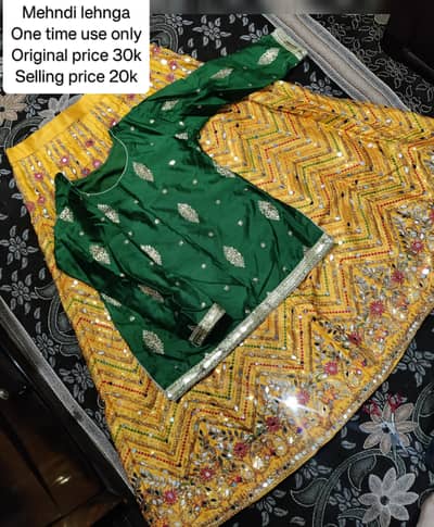 Mehndi lehnga– Like New – For Sale