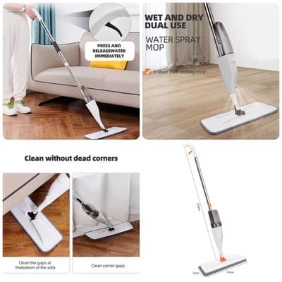 Water spray mop  Healthy Spray Mop" or "Water Spray Mop". 