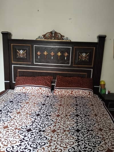 king size bed with side tables without mattress