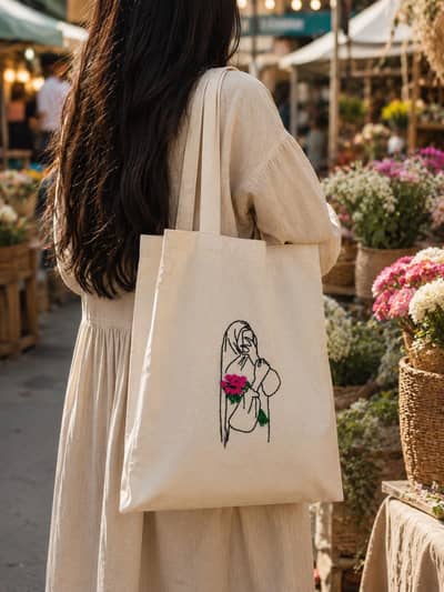 hand embroidered Tote bags