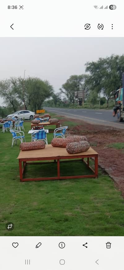 Traditional wooden charpai beds