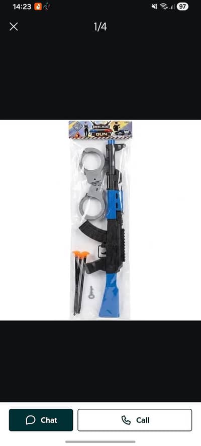 Ak47 gun and handcuff play set with arrows