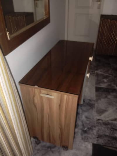 modern wooden study table / computer desk with 2 drawers