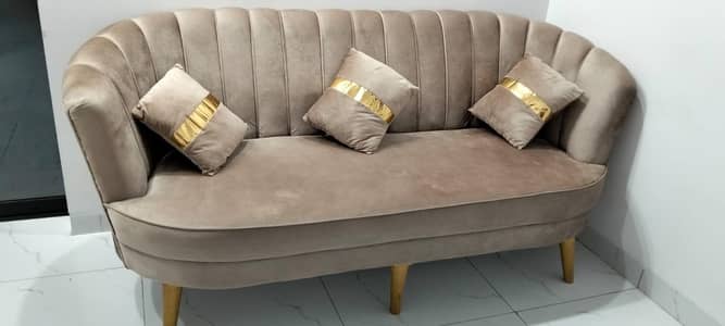 sofa set with table and cushions