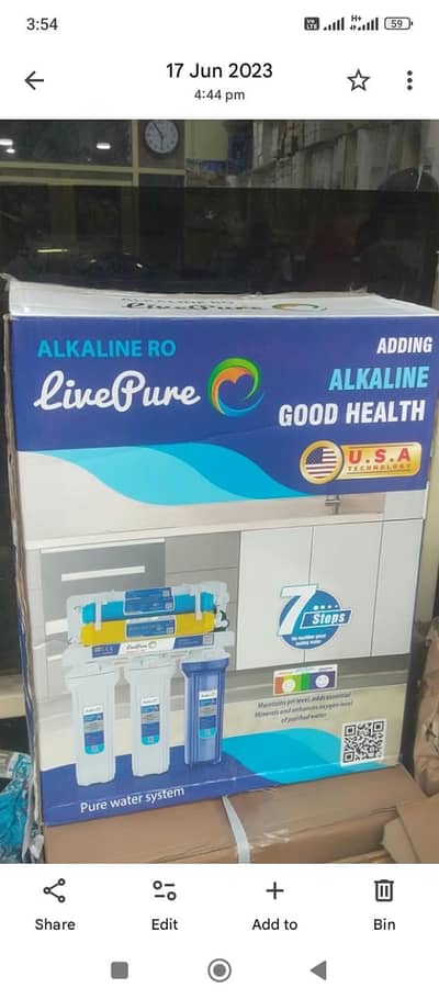 Live Pure & Aqua Max RO Reverse Osmosis Water Filter System 7 Stage