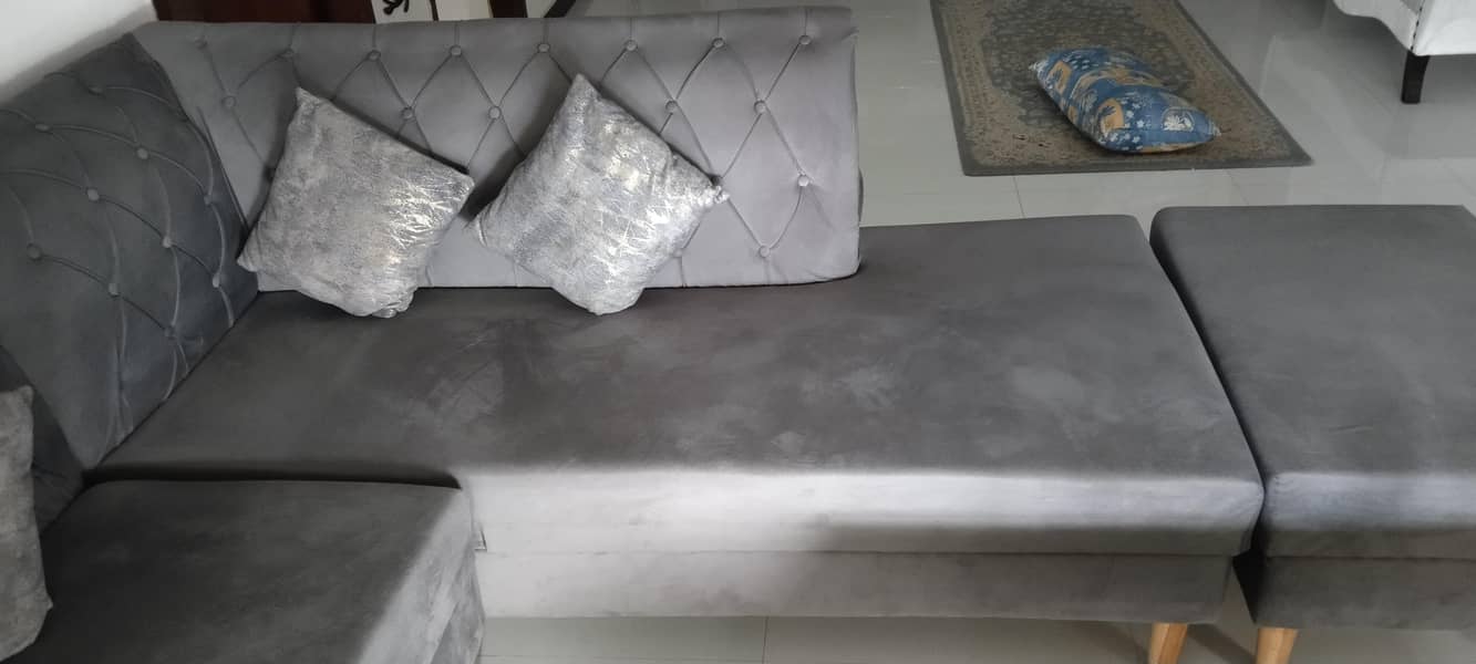 L shape gray sofa 3
