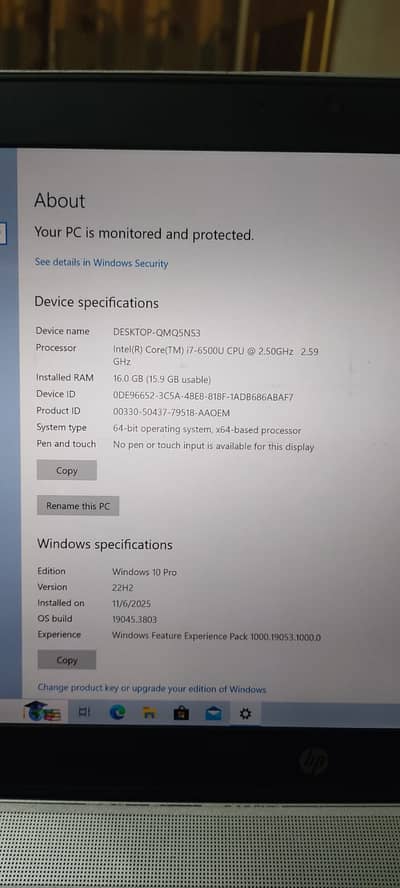 HP Laptop i7 6th gen | 16GB RAM